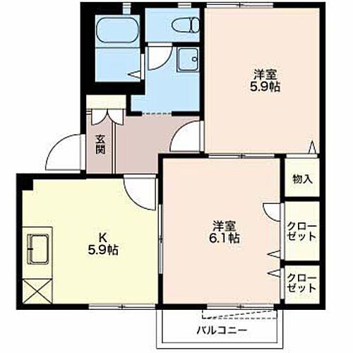ローゼンハイム（Ａ・Ｂ） 2階 2K 賃貸物件詳細