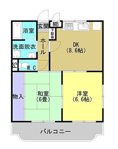 グランドハイツ関根ＩＩ 1階 2DK 賃貸物件詳細