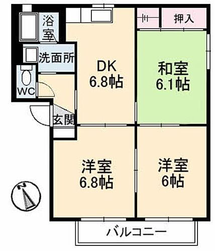 バリュージュ佐野　Ｄ棟 1階 3DK 賃貸物件詳細