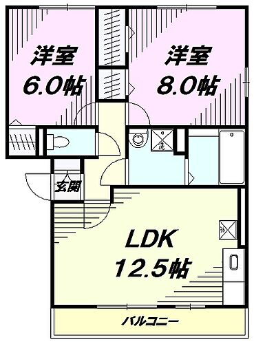 東京都日野市旭が丘5丁目19-4 北八王子駅 2LDK アパート 賃貸物件詳細