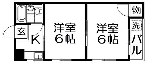 大阪府寝屋川市香里北之町 香里園駅 2K マンション 賃貸物件詳細