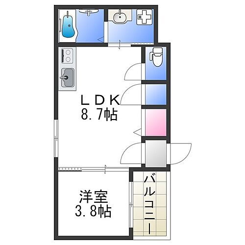 大阪府大阪市生野区生野西3丁目 寺田町駅 1LDK アパート 賃貸物件詳細