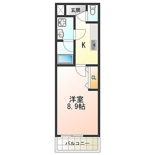 ローズ・メイ 2階 1K 賃貸物件詳細