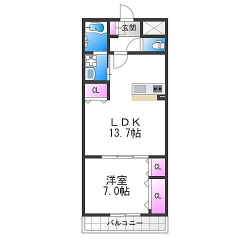 カサノストルム流町２ＮＥＷ　ＨＯＰＥ 2階 1LDK 賃貸物件詳細