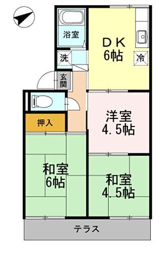 浜寺グリーンハイツＢ棟 1階 3DK 賃貸物件詳細