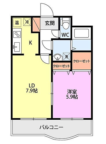 ルミエール 2階 1LDK 賃貸物件詳細