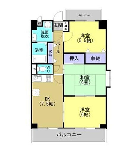 鹿児島県鹿児島市甲突町 新屋敷駅 3DK マンション 賃貸物件詳細