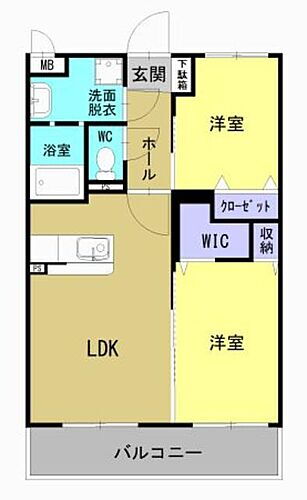 フルール 2階 2LDK 賃貸物件詳細