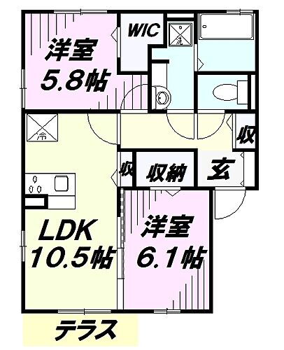 埼玉県所沢市東所沢和田１丁目 東所沢駅 2LDK アパート 賃貸物件詳細