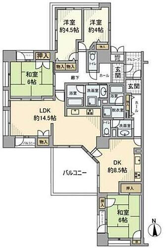 ビュータワーズ向陽台３号棟 1階 4LDK 賃貸物件詳細