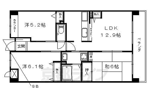 京都府京都市山科区日ノ岡堤谷町 御陵駅 3LDK マンション 賃貸物件詳細