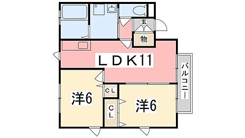 兵庫県姫路市上大野6丁目 野里駅 2LDK アパート 賃貸物件詳細