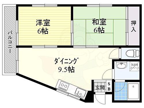 大阪府高槻市天神町2丁目 高槻駅 2DK アパート 賃貸物件詳細