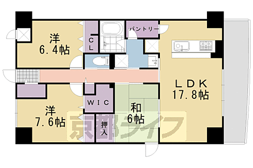 京都　六三館 2階 3LDK 賃貸物件詳細