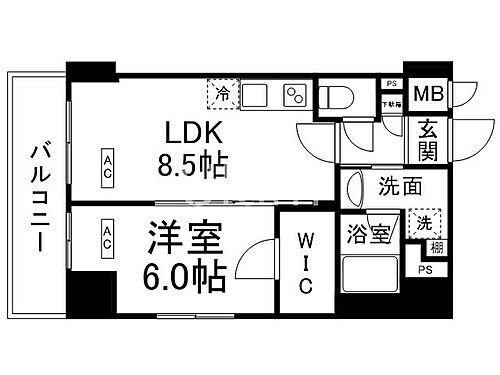 ベラジオ四条通 6階 1LDK 賃貸物件詳細