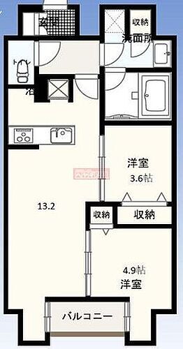 Ｗ－ｇａｔｅｓ　Ｔｏｗｅｒ 9階 2LDK 賃貸物件詳細