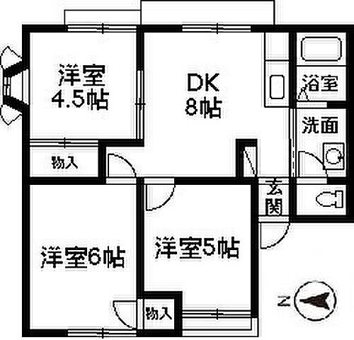 グランデュール渡辺１ 2階 3DK 賃貸物件詳細