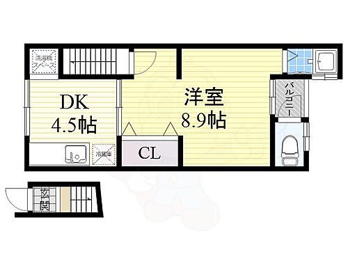 大阪府堺市堺区百舌鳥夕雲町1丁96番4号 百舌鳥駅 1DK アパート 賃貸物件詳細
