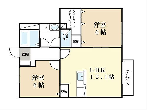 コウジィーコート 1階 2LDK 賃貸物件詳細