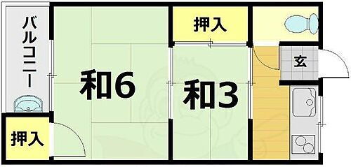 京都府京都市右京区常盤西町 太秦駅 2K アパート 賃貸物件詳細