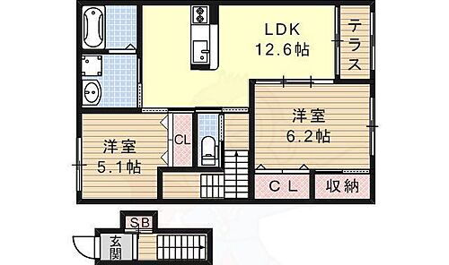 滋賀県大津市下阪本2丁目 穴太駅 2LDK アパート 賃貸物件詳細