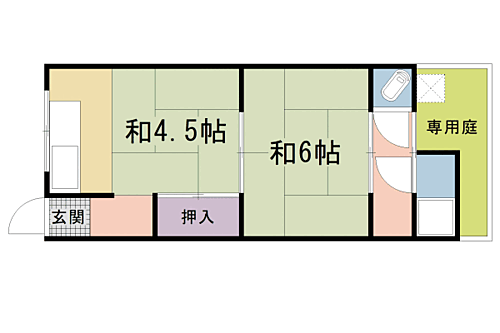 京都府京都市右京区花園中御門町 円町駅 2K アパート 賃貸物件詳細