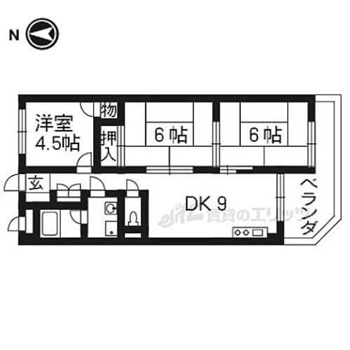 京都府向日市物集女町クヅ子 洛西口駅 3DK マンション 賃貸物件詳細