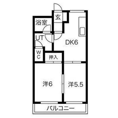 スプリング岩崎ＩＩ 1階 2DK 賃貸物件詳細