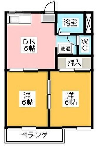 サンハイツ花園　Ｂ棟 2階 2DK 賃貸物件詳細