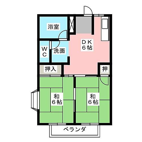 愛知県北名古屋市中之郷北 2DK アパート 賃貸物件詳細