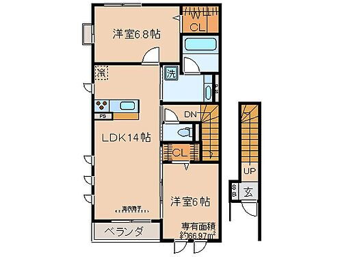 京都府京都市山科区北花山大林町 御陵駅 2LDK アパート 賃貸物件詳細