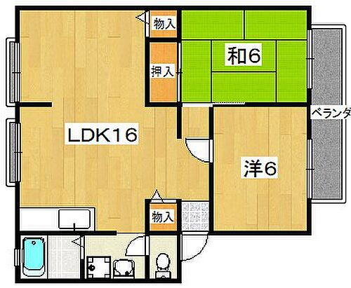 サンアレイ下野ＩＩ 2階 2LDK 賃貸物件詳細