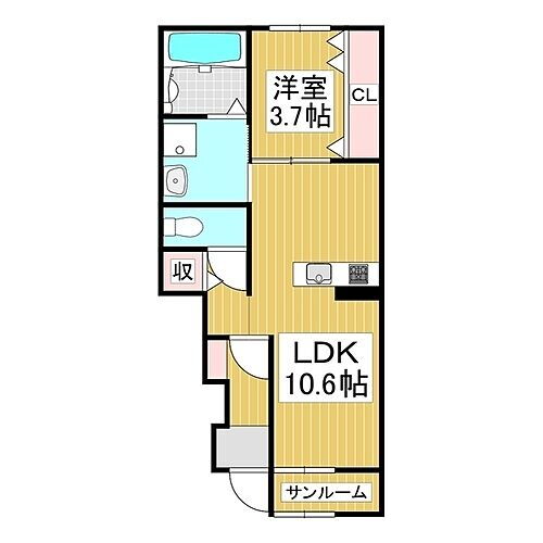 長野県松本市大字里山辺 松本駅 1LDK アパート 賃貸物件詳細