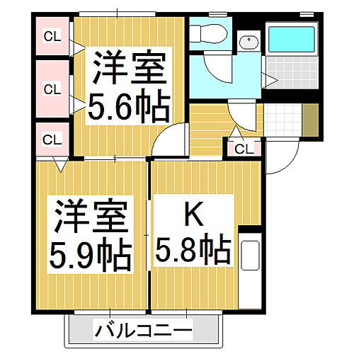 ミドルフィールド 1階 2K 賃貸物件詳細