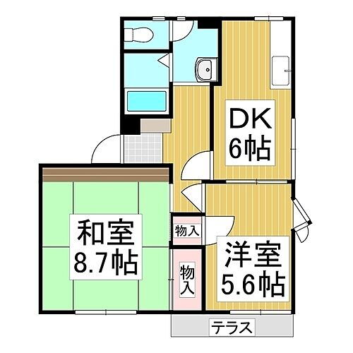 長野県長野市大字北堀 朝陽駅 2DK アパート 賃貸物件詳細