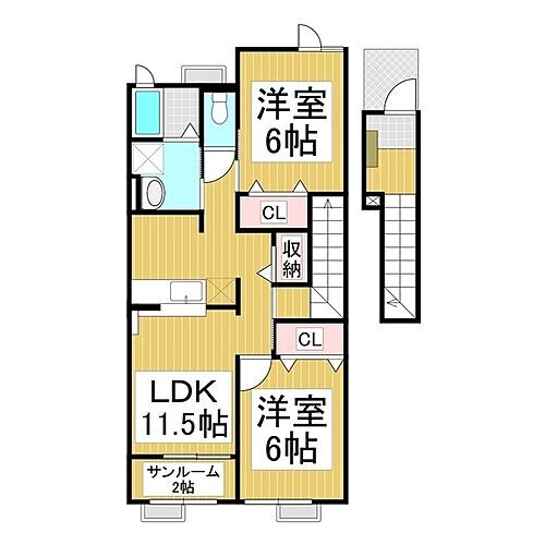 ブリーズ　ヒル 2階 2LDK 賃貸物件詳細