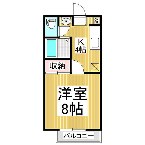 エレガントタウン上松　Ａ棟 2階 1K 賃貸物件詳細