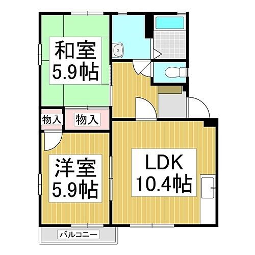 長野県長野市上松4丁目 本郷駅 2LDK アパート 賃貸物件詳細