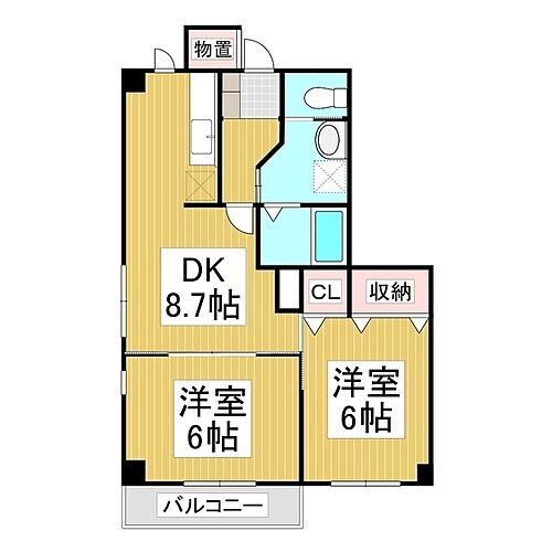 アルカンシェル　Ａ棟 1階 2DK 賃貸物件詳細