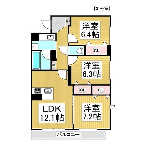（仮）コンフォーティア広丘吉田ＩＩＩ 1階 3LDK 賃貸物件詳細