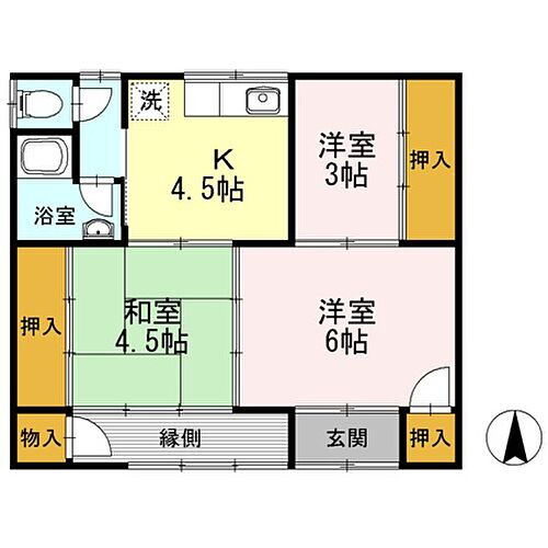 第二細木ハイツ　２棟　第二 平屋建て 3K 賃貸物件詳細