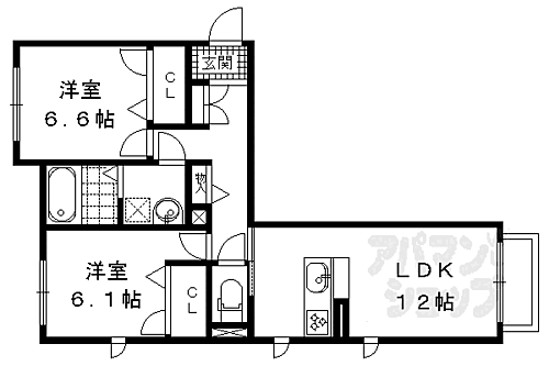 シャーメゾン日野 1階 2LDK 賃貸物件詳細