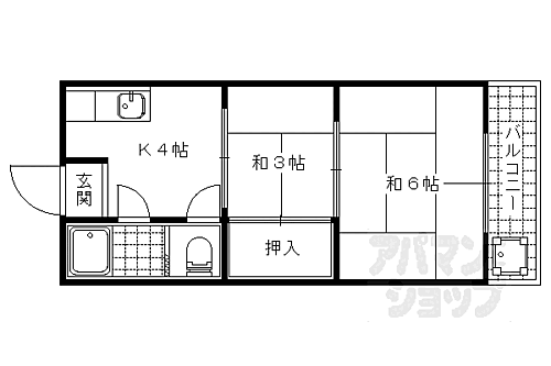 京都府京都市山科区東野中井ノ上町 東野駅 2K マンション 賃貸物件詳細