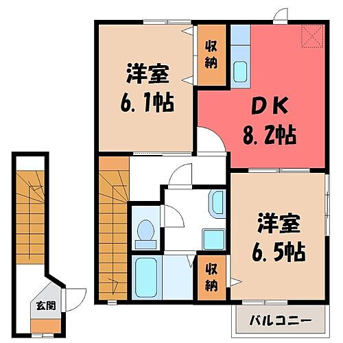 コーポシャーマン 2階 2DK 賃貸物件詳細