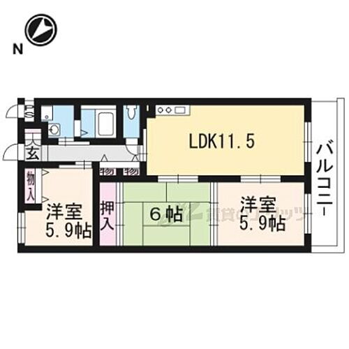 京都府京都市左京区岩倉三宅町 八幡前駅 3LDK マンション 賃貸物件詳細