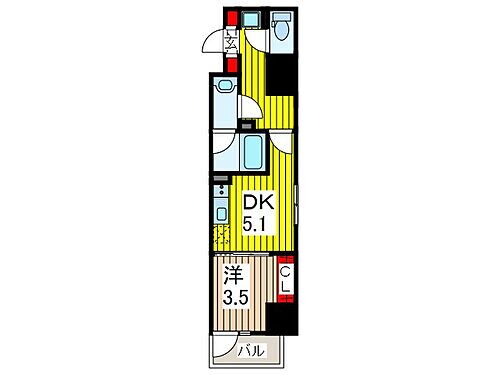 ザ・パークハビオ川口 6階 1DK 賃貸物件詳細