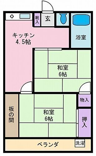 山梨県甲府市千塚1丁目 甲府駅 2DK アパート 賃貸物件詳細