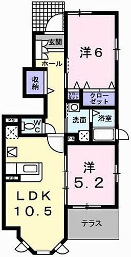 クールヴィヴァーチェＣ棟 1階 2LDK 賃貸物件詳細