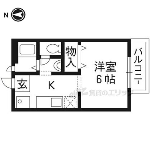 リバーハイツ宇治 2階 1K 賃貸物件詳細