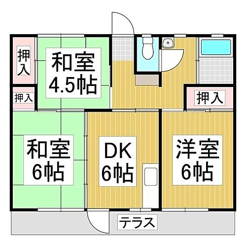 新開住宅　１号・２号 3DK 賃貸物件詳細